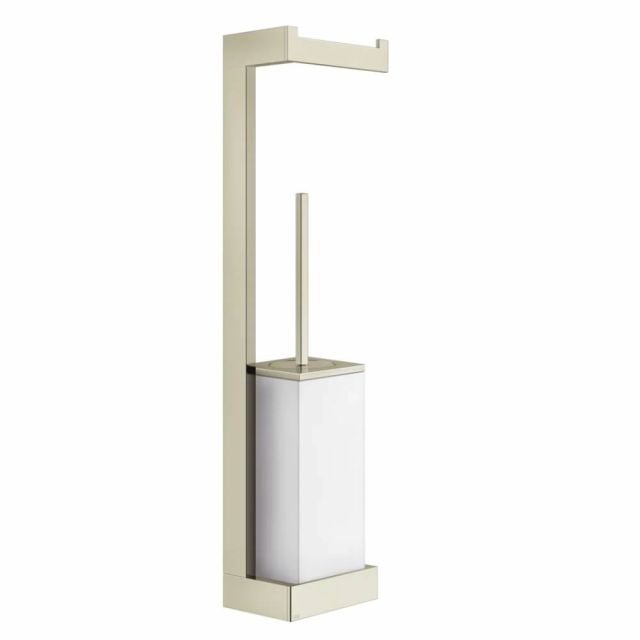Gessi Rettangolo Porta Rotolo e Porta Scopino a Parete 20867-Nickel PVD
