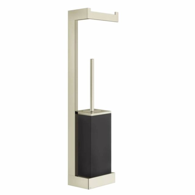 Gessi Rettangolo Porta Rotolo e Porta Scopino a Parete 20868-Nickel PVD