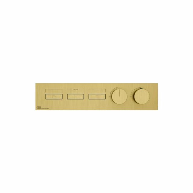 Gessi Hi-Fi Linear Miscelatore Termostatico + Parte ad Incasso 63014+63013-Gold Brushed PVD