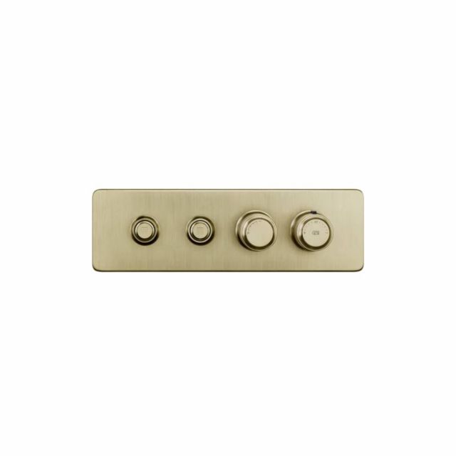 Gessi Hi-Fi Eclectic Linear Miscelatore Termostatico 65222+63011-Brass Brushed PVD