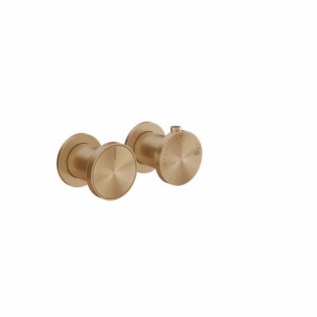 Gessi Origini Thermostat-Brausemischer + Unterputzteil 54169+66132-Warme Bronze gebürstetes PVD