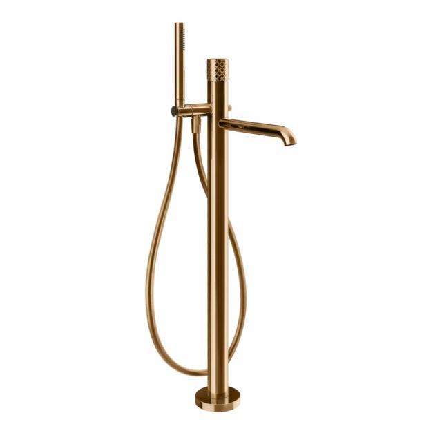 Gessi Habito Intreccio Miscelatore vasca da terra 70128+46189-Warm Bronze PVD