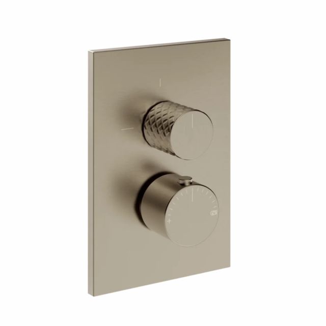 Gessi Habito Intreccio Miscelatore doccia termostatico 70130+09269-Finox Brushed Nickel