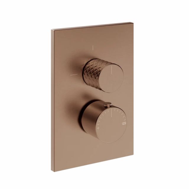 Gessi Habito Intreccio Miscelatore doccia termostatico 70130+09269-Copper Brushed PVD