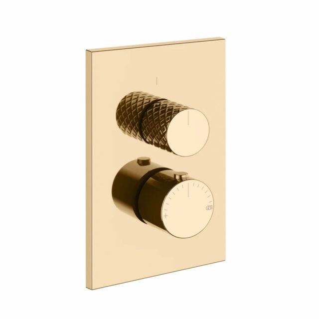 Gessi Habito Intreccio Miscelatore doccia termostatico 70130+09269-Warm Bronze PVD