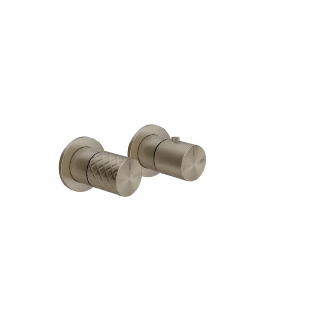 Gessi Habito Intreccio Miscelatore doccia termostatico 70132+54169-Finox Brushed Nickel