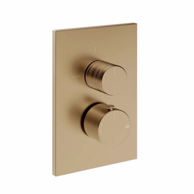 Gessi Habito Trame Miscelatore termostatico a 1 via 70330+09269-Warm Bronze Brushed PVD