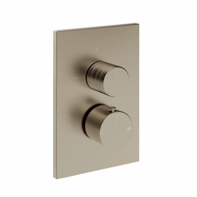 Gessi Habito Trame Miscelatore termostatico a 2 vie 70331+09269-Finox Brushed Nickel