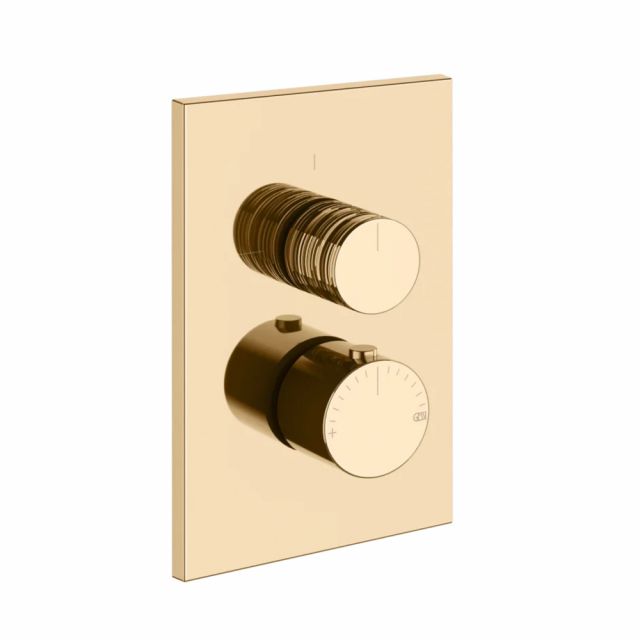 Gessi Habito Trame Miscelatore termostatico a 2 vie 70331+09269-Warm Bronze PVD