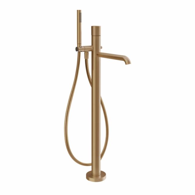 Gessi Habito Diamantato Miscelatore vasca da terra 70628+46189-Warm Bronze Brushed PVD