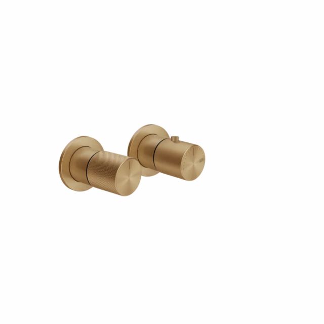 Gessi Habito Diamantato Miscelatore doccia termostatico a 1 via 70632+54169-Warm Bronze Brushed PVD