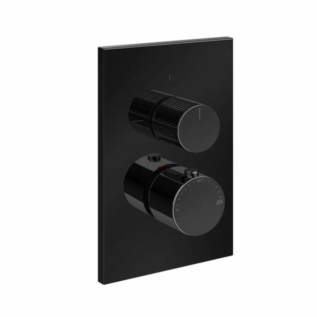 Gessi Habito Rigato Miscelatore termostatico a 2 vie 73535+09269-Black Metal PVD