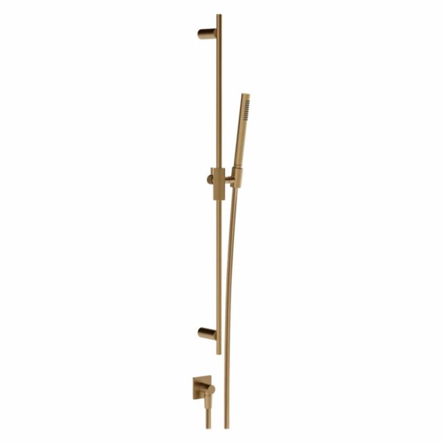 Gessi Inverso Rigato Asta saliscendi con presa acqua 73541-Warm Bronze Brushed PVD