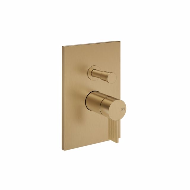 Gessi Inverso Rigato Miscelatore a parete 2 vie 73579+44673-Warm Bronze Brushed PVD