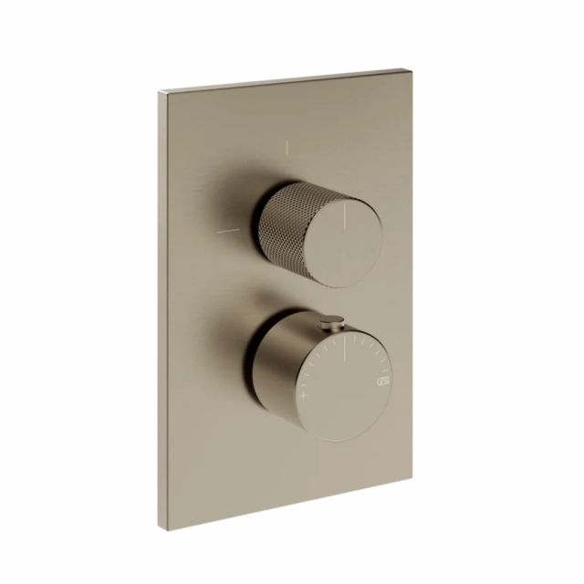 Gessi Habito Diamantato Miscelatore termostatico a 3 vie 73637+09269-Finox Brushed Nickel