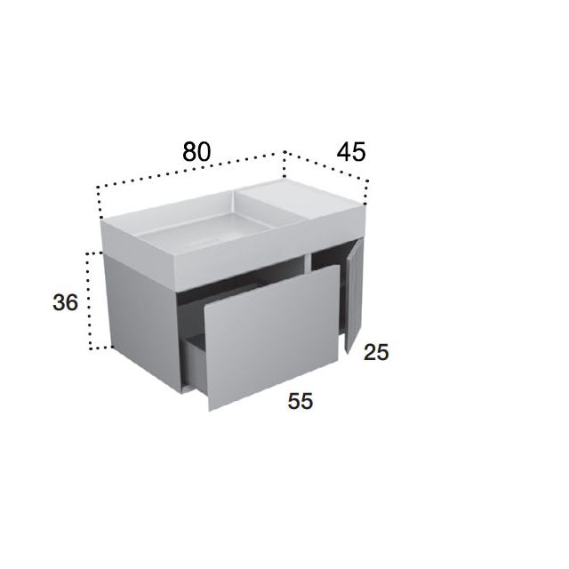 Falper Quattro.zero Möbel komplett mit Waschbecken # XR-CAT2