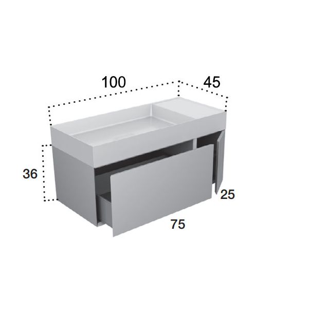 Falper Quattro.zero Möbel komplett mit Waschbecken # XR-CAT1